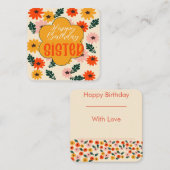 Happy Birthday zister Notitiekaartje (Voorkant / Achterkant)