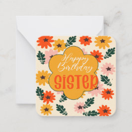 Happy Birthday zister Notitiekaartje