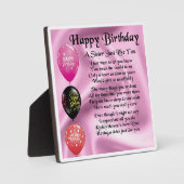 Happy Birthday Zister Poem Plaque Fotoplaat (Voorkant)