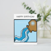 Happy Birthday Zodiac Sign Aquarius Briefkaart (Staand voorkant)