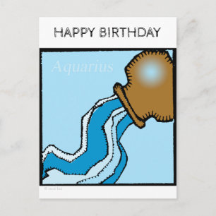 Happy Birthday Zodiac Sign Aquarius Briefkaart