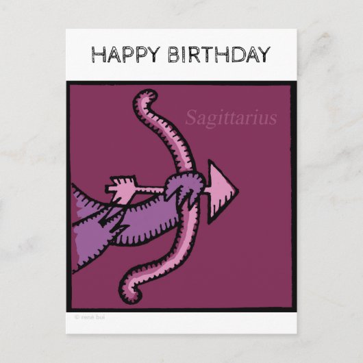 Happy Birthday Zodiac Sign Sagittarius Briefkaart (Voorkant)