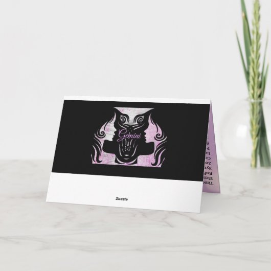 Happy Birthday Zodiac Sign Tweelingen Kaart (Achterkant)