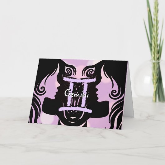 Happy Birthday Zodiac Sign Tweelingen Kaart (Voorkant)