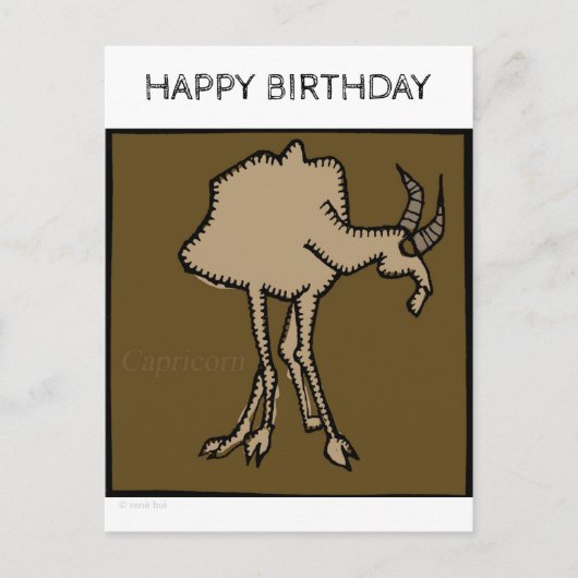 Happy Birthday Zodiac Signs Capricorn Briefkaart (Voorkant)