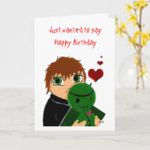 Happy Birthday Zombie Kaart (Gele Bloem)