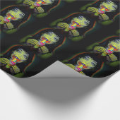 'Happy Birthday Zombie' op Glossy Wrapping Paper Cadeaupapier (Hoek)