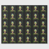 'Happy Birthday Zombie' op Glossy Wrapping Paper Cadeaupapier (Vlak)