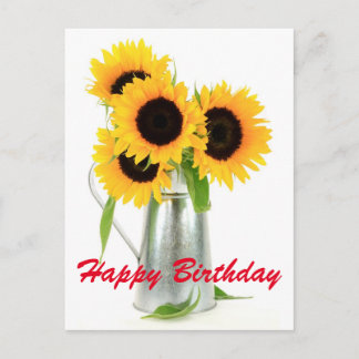 Happy Birthday Zonnebloemen Boeket Briefkaart