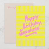Happy Birthday Zonneschijn Groet Briefkaart (Voorkant / Achterkant)