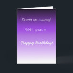 Happy Birthday zuster Amazing Humor Funny Kaart<br><div class="desc">Dit ontwerp is gemaakt met behulp van digitale kunst. Het kan in het gebied worden aangepast door de klik aan te passen en de naam, initialen of woorden aan te passen. U kunt de tekstkleur en de stijl ook veranderen of de tekst voor een slechts ontwerp van het afbeelding schrappen....</div>