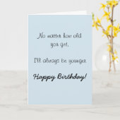 Happy Birthday Zuster Brother Oudere Humor Funny Kaart (Gele Bloem)