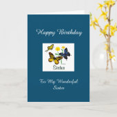 Happy Birthday Zuster - BTFL-kaart Kaart (Gele Bloem)