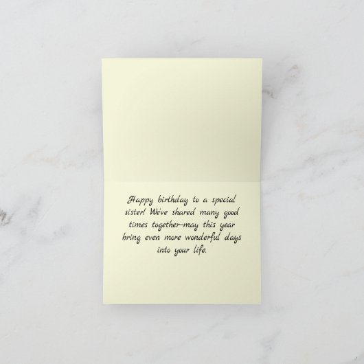 Happy Birthday Zuster Elegant Daisy Folded Kaart (Binnen)