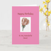 Happy Birthday Zuster - Roos Card Kaart (Gele Bloem)