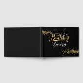 Happy Birthday zwart-gouden thema Gastenboek (Volledig)