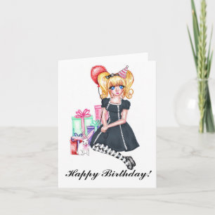 Happy Birthday (zwart) Kaart