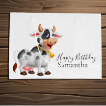 Happy Birthday zwart-wit Koe