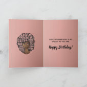 Happy Birthday, zwarte vrouwen aanmoedigen, roze Kaart (Binnen)