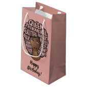 Happy Birthday, zwarte vrouwen aanmoedigen, roze Klein Cadeauzakje (Achterkant Gekanteld)