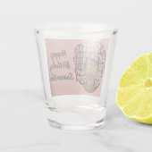 Happy Birthday, zwarte vrouwen aanmoedigen, roze Shot Glas (Achterkant)