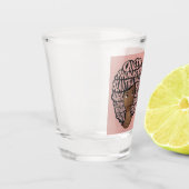 Happy Birthday, zwarte vrouwen aanmoedigen, roze Shot Glas (Links)