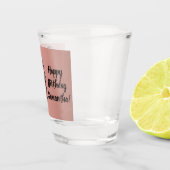Happy Birthday, zwarte vrouwen aanmoedigen, roze Shot Glas (Rechts)