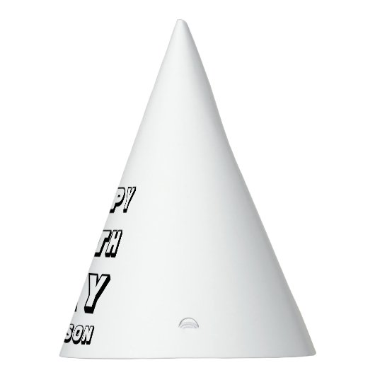 Happy Birthday zwarte witte aangepaste naam modern Feesthoedjes (Rechts)