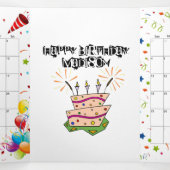Happy BirthdayCard December 2022 Kalender Trifold Drieluik Kaart (Binnenkant midden)