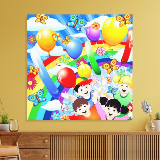 Happy Birthday's Children Kinder Canvas Afdruk (Insitu (Woonkamer))