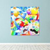 Happy Birthday's Children Kinder Canvas Afdruk (Insitu (Houten vloer))