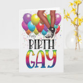 Happy BirthGAY Teen African American Birthday Kaart (Gele Bloem)