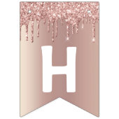 Happy Bithday - Roos Gold Blush Glitter Drivers Vlaggetjes (Tweede vlag)