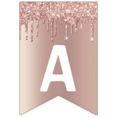 Happy Bithday - Roos Gold Blush Glitter Drivers Vlaggetjes (Derde vlag)