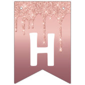 Happy Bithday - Roos Gold Blush Glitter Sparkle Vlaggetjes (Tweede vlag)