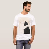 Happy Black and White Cat Knuffel T-shirt (Voorkant volledig)