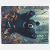 Happy Black Beer gooien bladeren Fleece Deken (Voorkant (Horizontaal))