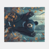 Happy Black Beer gooien bladeren Fleece Deken (Voorkant (Horizontaal))