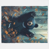 Happy Black Beer gooien bladeren Fleece Deken (Voorkant (Horizontaal))