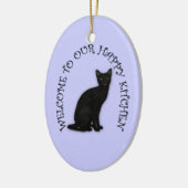 Happy Black Cat 2 Hanging Kitchen Ornament (Links)