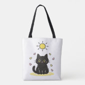 Happy Black Cat Sunshine Tote Bag (Achterkant)