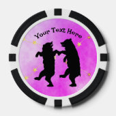 Happy Black Dancing Beren String of Stars Roze Poker Chips (Voorkant)