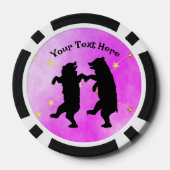 Happy Black Dancing Beren String of Stars Roze Poker Chips (Achterkant)
