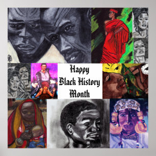 HAPPY BLACK HISTORY MAAND COLLAGE poster