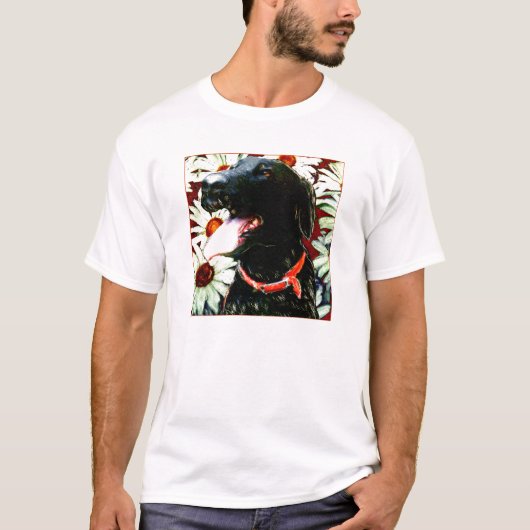 HAPPY BLACK LAB FACE T-SHIRT (Voorkant)