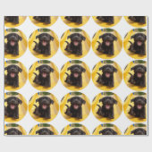 Happy Black Lab Puppy on Slide Fun Gift Wrap Cadeaupapier (Vlak)