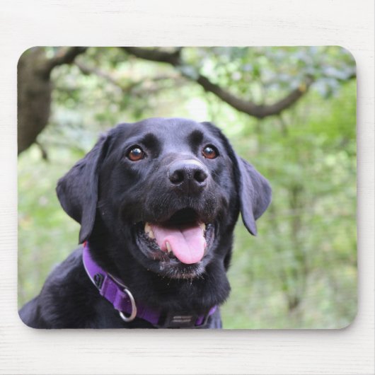 Happy Black Labrador Muismat (Voorkant)