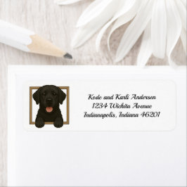 Happy Black Labrador Retriever Retriever Retouradr Etiket