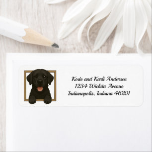 Happy Black Labrador Retriever Retriever Retouradr Etiket