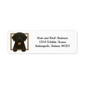 Happy Black Labrador Retriever Retriever Retouradr Etiket (Voorkant)